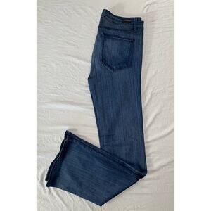 PAIGE Women's Boot Cut Jeans in Dark Blue Wash